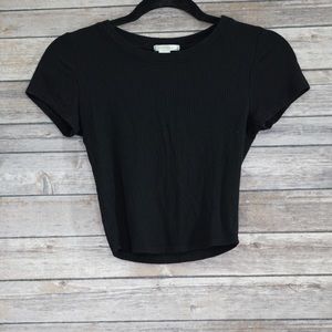 Bozzolo Black T-Shirt Crop Top